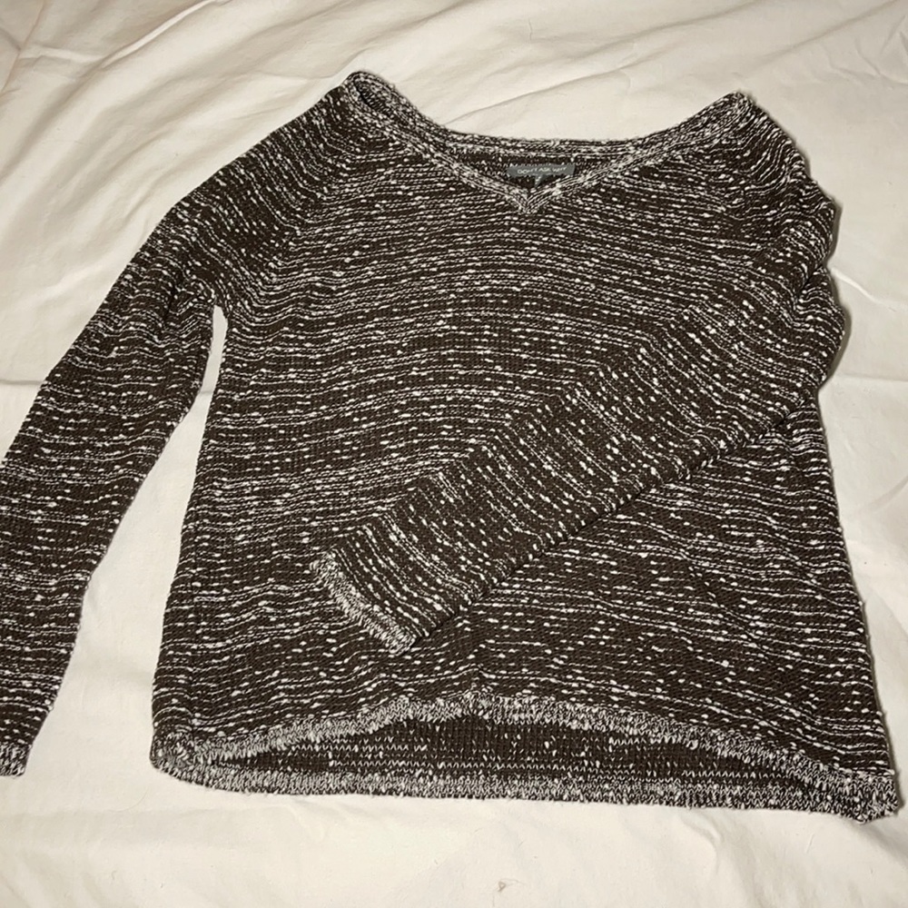 Don’t Ask Why brown/white knit sweater (one size)